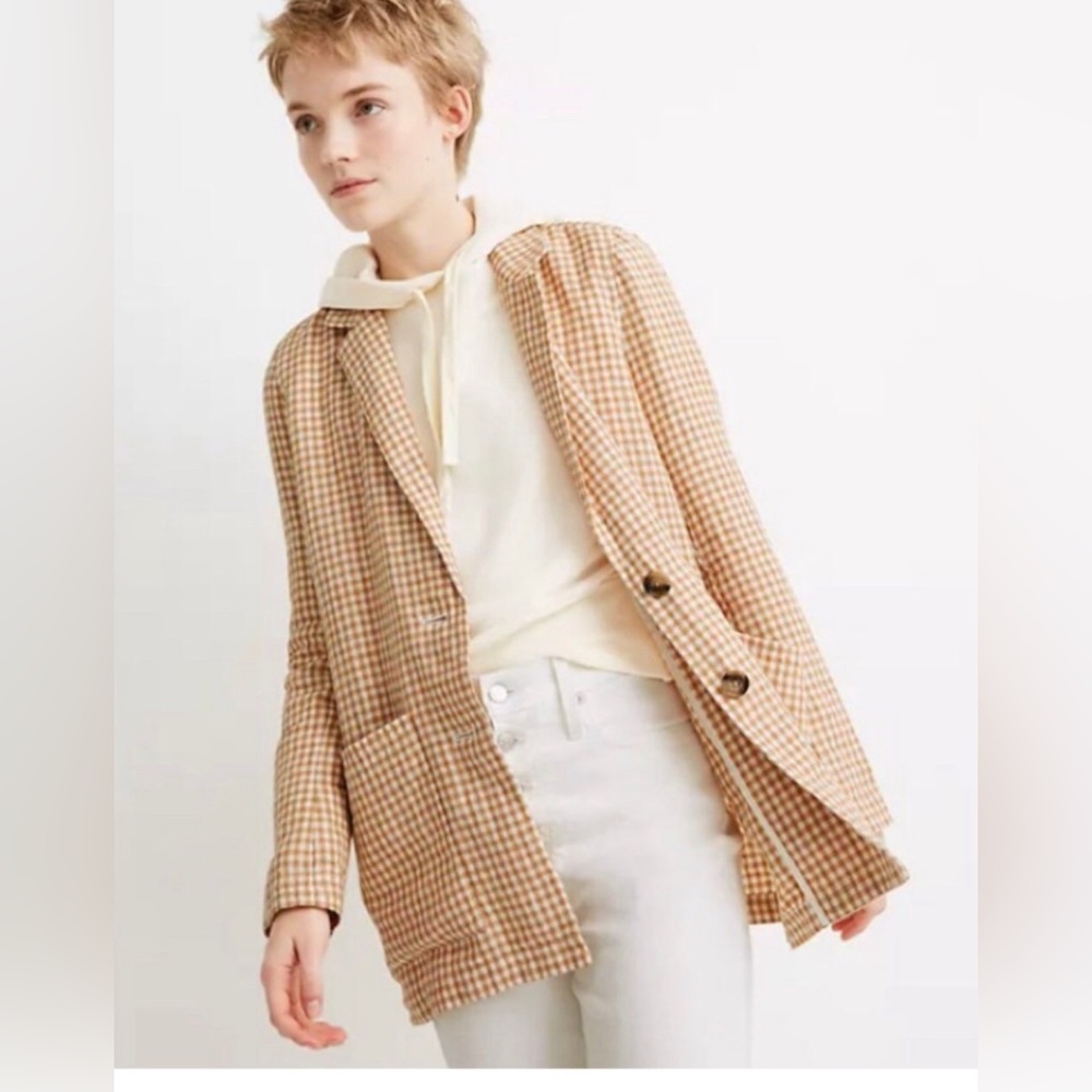 Women’s Madewell linen Dorset Gingham Blazer - Size XS